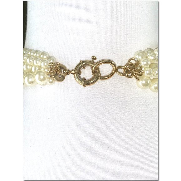 J. Crew Cascading Multistrand Faux Pearl Statement Necklace EUC - Picture 3 of 5